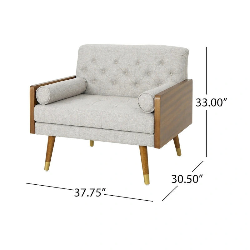 Poltrona Club singola beige di metà secolo