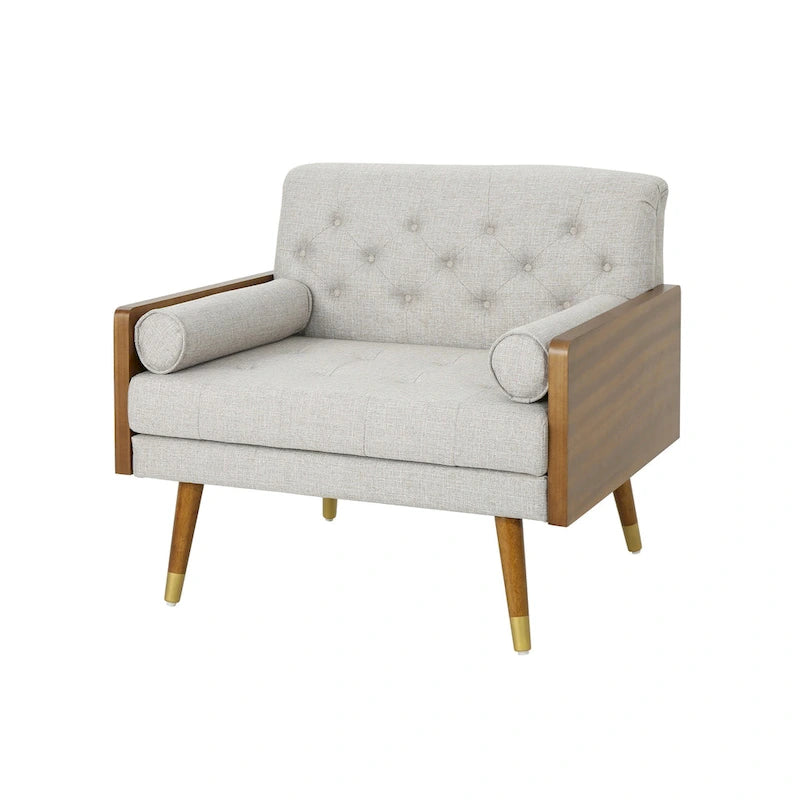 Poltrona Club singola beige di metà secolo