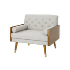 Poltrona Club singola beige di metà secolo