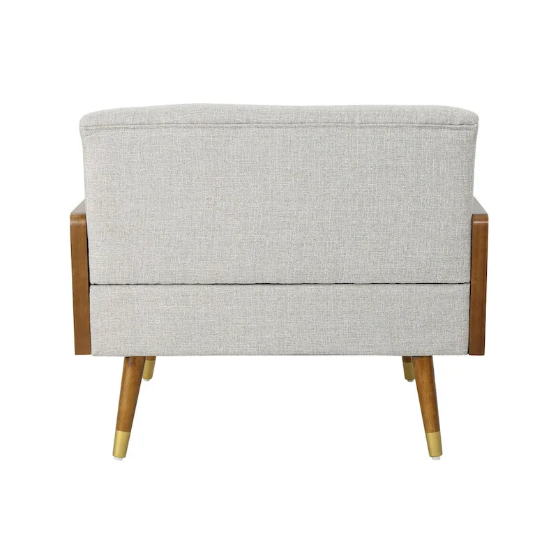 Poltrona Club singola beige di metà secolo