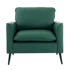 Poltrona moderna verde con cuscini lombari, 1 posto