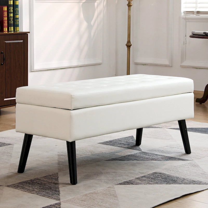 Panca Contenitore – Lino / Pelle, Vari Colori, 1 Posto