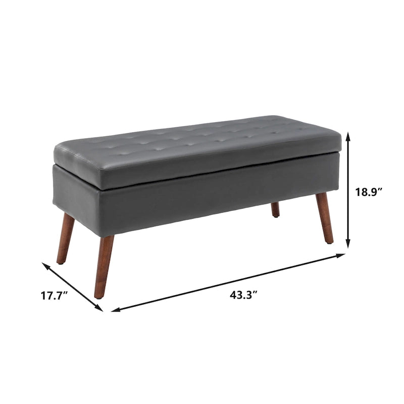 Panca Contenitore – Lino / Pelle, Vari Colori, 1 Posto