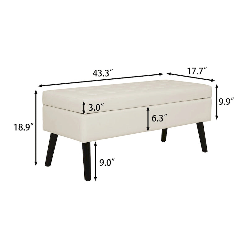 Panca Contenitore – Lino / Pelle, Vari Colori, 1 Posto