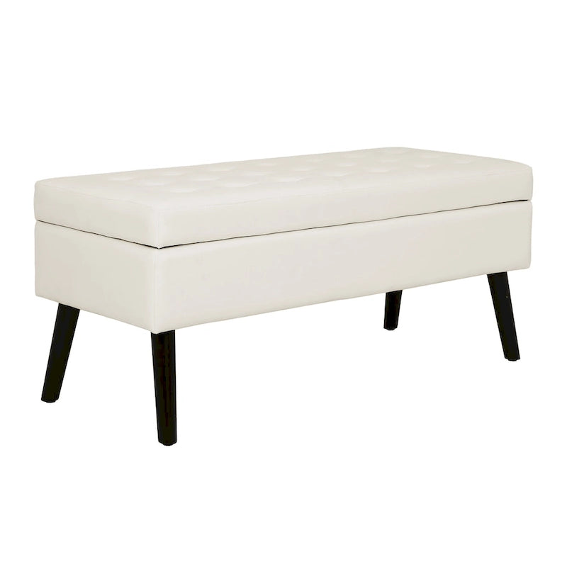Panca Contenitore – Lino / Pelle, Vari Colori, 1 Posto