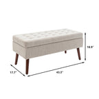 Panca Contenitore – Lino / Pelle, Vari Colori, 1 Posto