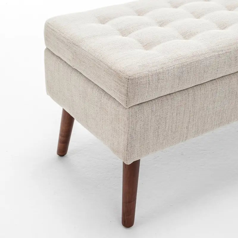 Panca Contenitore – Lino / Pelle, Vari Colori, 1 Posto