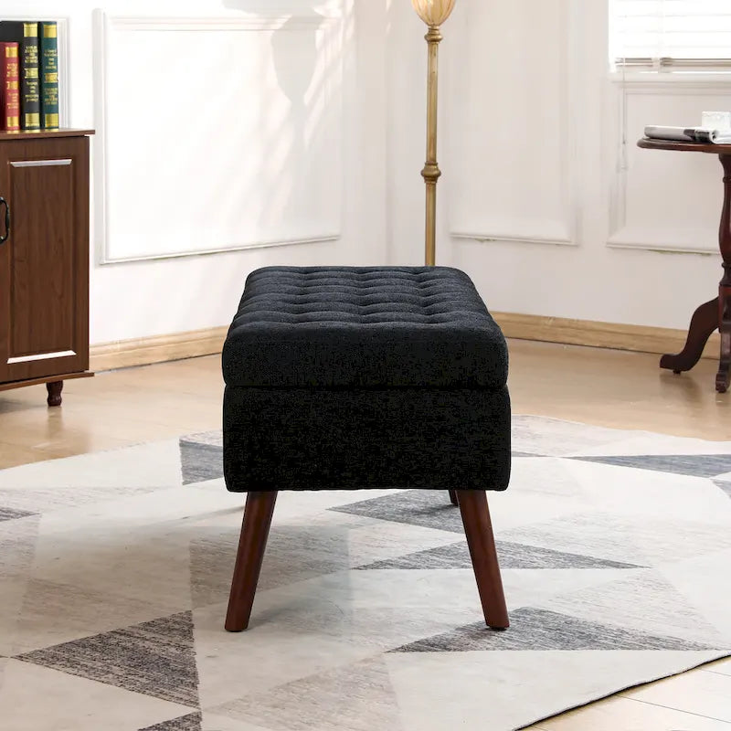 Panca Contenitore – Lino / Pelle, Vari Colori, 1 Posto