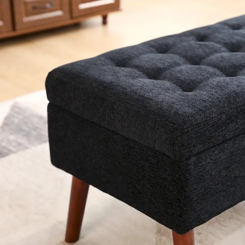 Panca Contenitore – Lino / Pelle, Vari Colori, 1 Posto