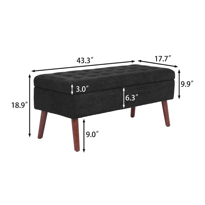 Panca Contenitore – Lino / Pelle, Vari Colori, 1 Posto