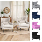 Poltrona a pozzetto in velluto trapuntato, Blu marino / Grigio / Bianco / Nero / Rosa, Posto singolo