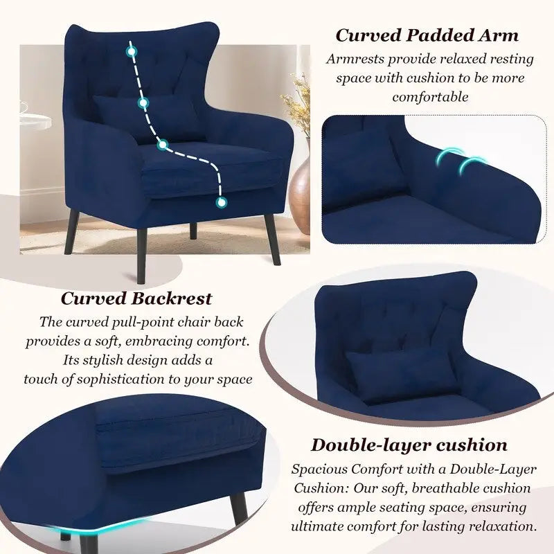 Poltrona a pozzetto in velluto trapuntato, Blu marino / Grigio / Bianco / Nero / Rosa, Posto singolo