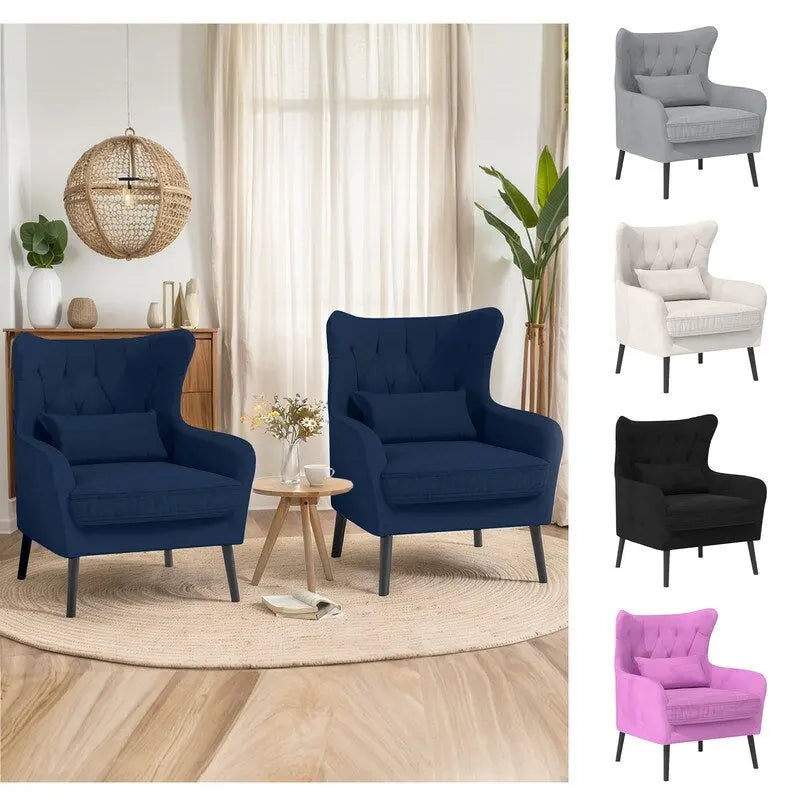 Poltrona a pozzetto in velluto trapuntato, Blu marino / Grigio / Bianco / Nero / Rosa, Posto singolo