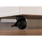 Carrello da Cucina Bianco con Ruote e Ripiano, 4 Rotelle, Utilizzo in Più Stanze