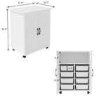Carrello da Cucina Bianco con Ruote e Ripiano, 4 Rotelle, Utilizzo in Più Stanze