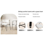 Sedia da pranzo in velluto Teddy bianco con gambe in metallo nero, set da 2