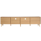 Mobile porta TV in legno e rattan, stile rustico, per TV fino a 85"