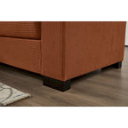 Divano componibile a L in velluto a coste con chaise longue reversibile — Grigio / Beige / Marrone rossiccio / Verde