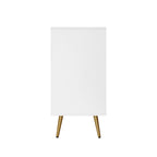 Divano componibile a L in velluto a coste con chaise longue reversibile — Grigio / Beige / Marrone rossiccio / Verde