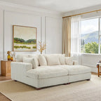 Set Divano Chaise Longue in Cotone Felpato, 2 pezzi, Colori Multipli, 2 o 4 Cuscini