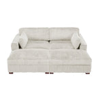 Set Divano Chaise Longue in Cotone Felpato, 2 pezzi, Colori Multipli, 2 o 4 Cuscini