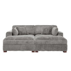 Set Divano Chaise Longue in Cotone Felpato, 2 pezzi, Colori Multipli, 2 o 4 Cuscini
