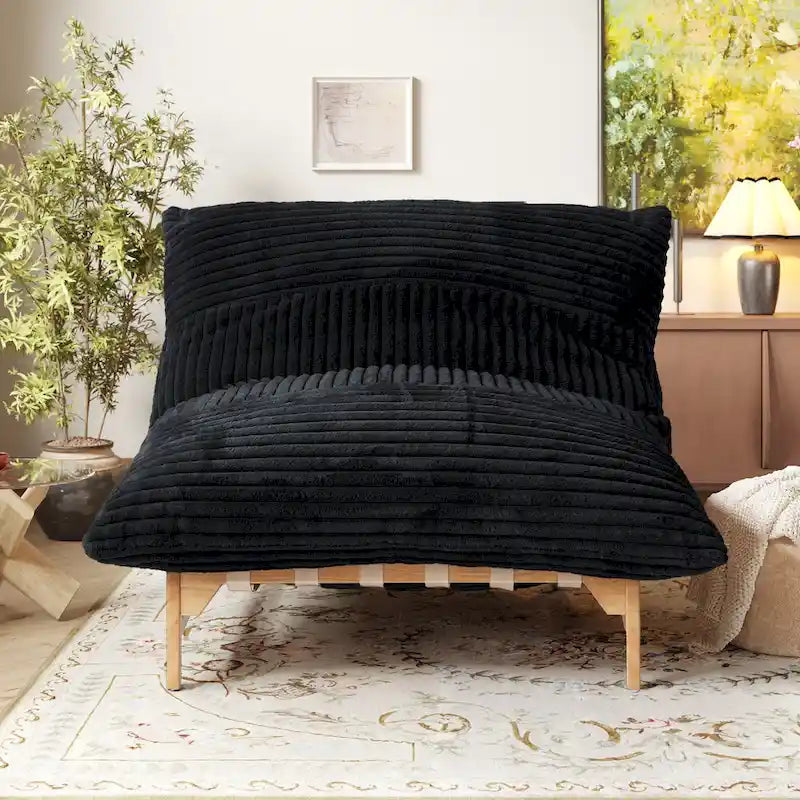 Poltrona a sacco – Bianco/Marrone chiaro/Nero, Convertibile 3 in 1, 1 Persona