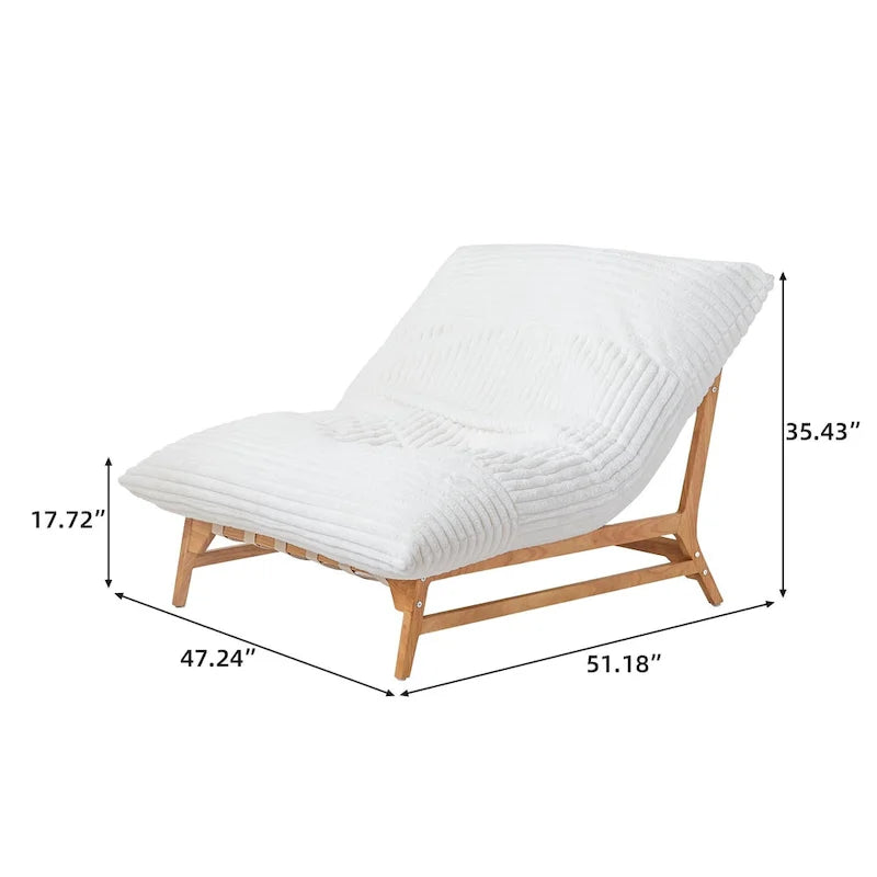 Poltrona a sacco – Bianco/Marrone chiaro/Nero, Convertibile 3 in 1, 1 Persona