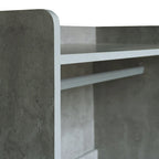 Armadio Aperto con 2 Aste Appendiabiti e 3 Cassetti, Bianco / Grigio / Marrone