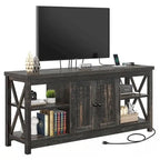Mobile TV grigio con prese di corrente e porte USB, Adatto per TV fino a 65", 58 pollici