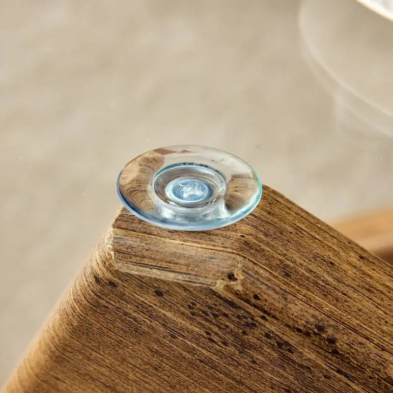 Tavolino da Caffè Rotondo in Vetro, Trasparente / Naturale / Grigio, Stile Moderno, 1 Posto
