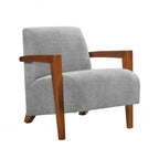 Poltrona d'accento in ciniglia beige, stile classico, 1 posto