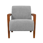 Poltrona d'accento in ciniglia beige, stile classico, 1 posto
