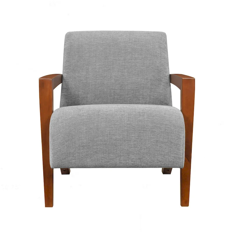 Poltrona d'accento in ciniglia beige, stile classico, 1 posto