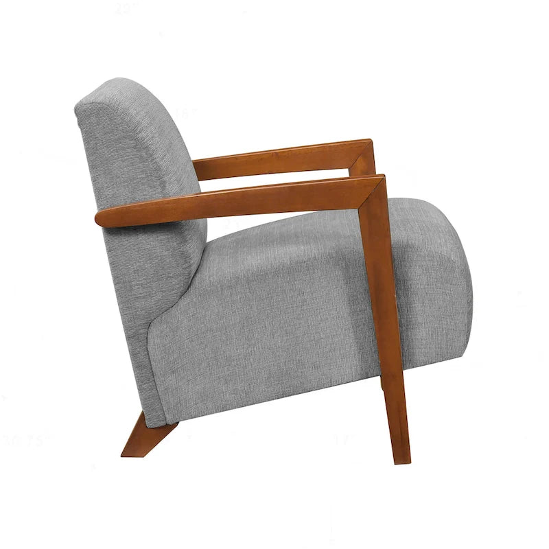 Poltrona d'accento in ciniglia beige, stile classico, 1 posto
