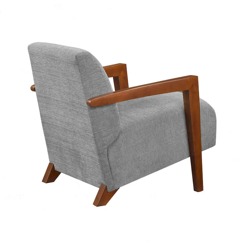 Poltrona d'accento in ciniglia beige, stile classico, 1 posto