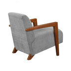 Poltrona d'accento in ciniglia beige, stile classico, 1 posto
