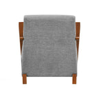 Poltrona d'accento in ciniglia beige, stile classico, 1 posto