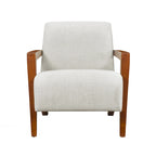 Poltrona d'accento in ciniglia beige, stile classico, 1 posto