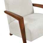 Poltrona d'accento in ciniglia beige, stile classico, 1 posto