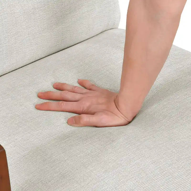 Poltrona d'accento in ciniglia beige, stile classico, 1 posto