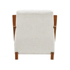 Poltrona d'accento in ciniglia beige, stile classico, 1 posto