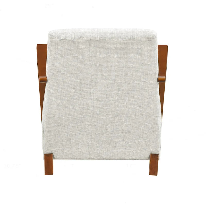 Poltrona d'accento in ciniglia beige, stile classico, 1 posto