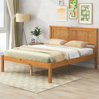 Letto a piattaforma in legno rovere/espresso con testiera, matrimoniale francese e matrimoniale, 1 persona