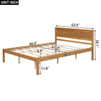 Letto a piattaforma in legno rovere/espresso con testiera, matrimoniale francese e matrimoniale, 1 persona