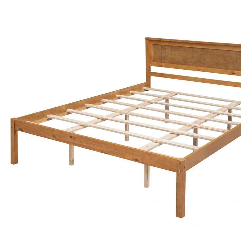 Letto a piattaforma in legno rovere/espresso con testiera, matrimoniale francese e matrimoniale, 1 persona