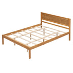 Letto a piattaforma in legno rovere/espresso con testiera, matrimoniale francese e matrimoniale, 1 persona