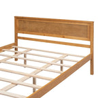 Letto a piattaforma in legno rovere/espresso con testiera, matrimoniale francese e matrimoniale, 1 persona