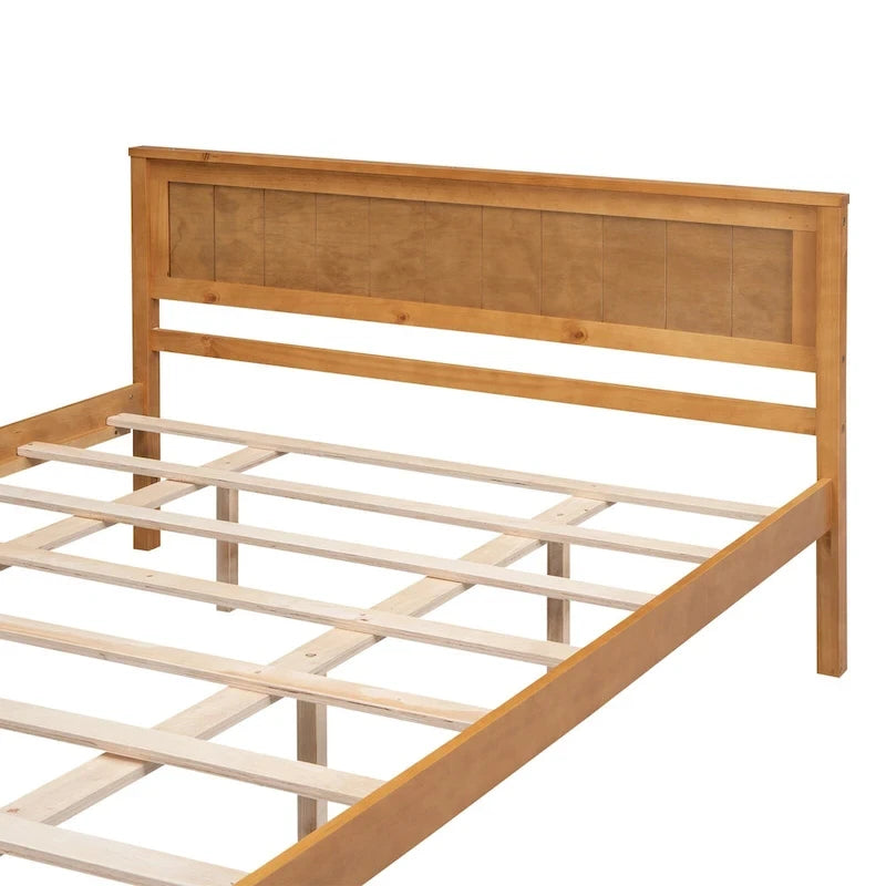 Letto a piattaforma in legno rovere/espresso con testiera, matrimoniale francese e matrimoniale, 1 persona