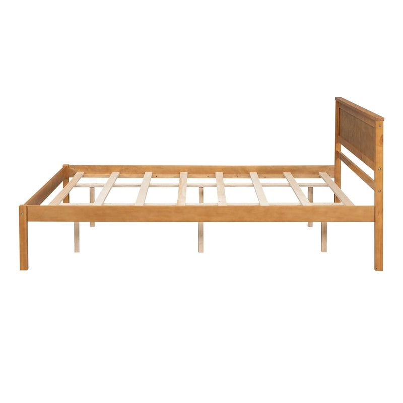 Letto a piattaforma in legno rovere/espresso con testiera, matrimoniale francese e matrimoniale, 1 persona